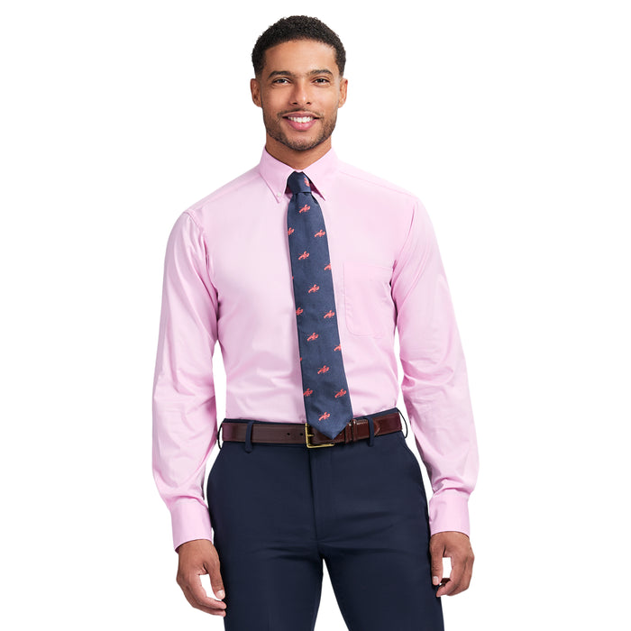 izod ALL-OVER STRETCH BUTTON-DOWN DRESS SHIRT (BUTTON DOWN COLLAR) - PINK