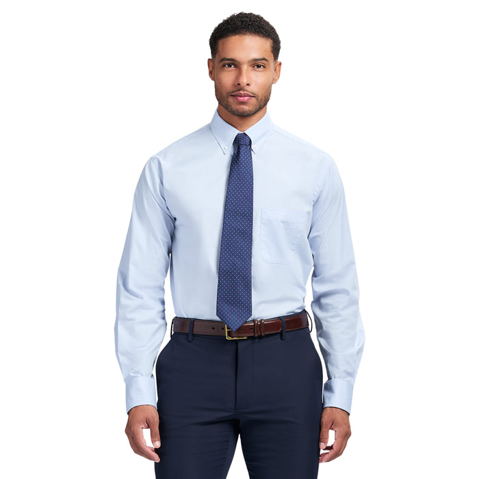 izod ALL-OVER STRETCH BUTTON-DOWN DRESS SHIRT (BUTTON DOWN COLLAR) - WATER MILL