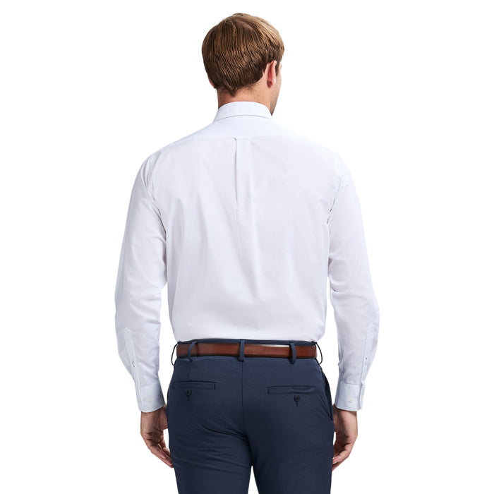 Izod ALL-OVER STRETCH BUTTON-DOWN DRESS SHIRT (BUTTON DOWN COLLAR) - WHITE