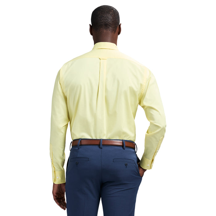Izod ALL-OVER STRETCH BUTTON-DOWN DRESS SHIRT (BUTTON DOWN COLLAR) - YELLOW