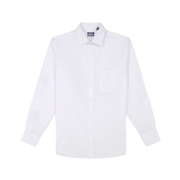 Izod ALL-OVER STRETCH BUTTON-DOWN DRESS SHIRT (SPREAD COLLAR) - WHITE