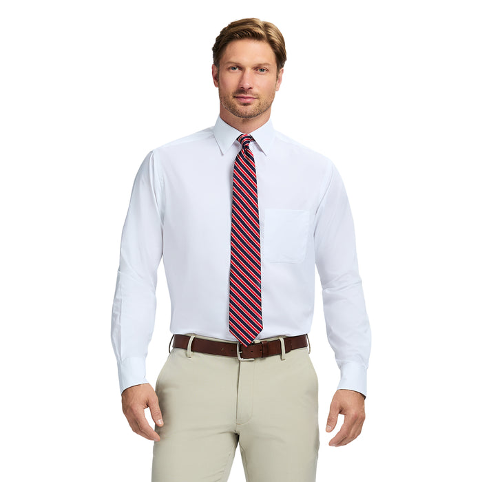 izod ALL-OVER STRETCH BUTTON-DOWN DRESS SHIRT (SPREAD COLLAR) - WHITE