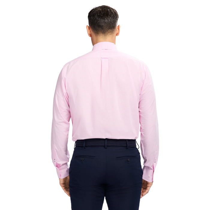 Izod ALL OVER STRETCH PLAID BUTTON DOWN DRESS SHIRT (BUTTON DOWN COLLAR) - LILAC SACHET