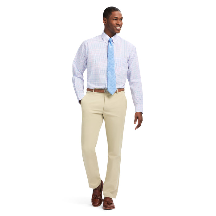 Izod ALL OVER STRETCH PLAID BUTTON DOWN DRESS SHIRT (BUTTON DOWN COLLAR) - PHLOX PINK