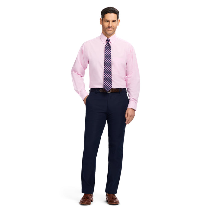 Izod ALL OVER STRETCH PLAID BUTTON DOWN DRESS SHIRT (BUTTON DOWN COLLAR) - LILAC SACHET