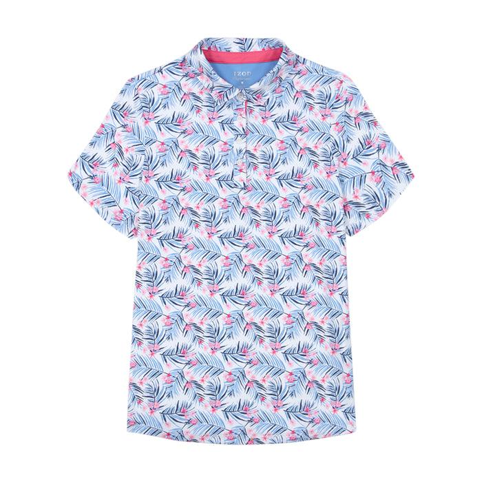 Izod ALLY PERFORMANCE STRETCH COLLARED SHORT SLEEVE POLO - BRIGHT WHITE