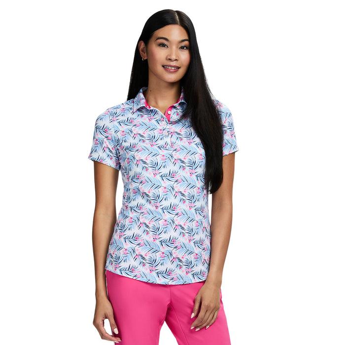 izod ALLY PERFORMANCE STRETCH COLLARED SHORT SLEEVE POLO - BRIGHT WHITE