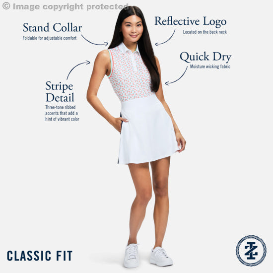 Izod ALLY PERFORMANCE STRETCH COLLARED SLEEVELESS POLO - DUBARRY