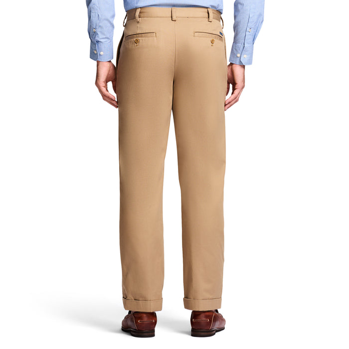 Izod AMERICAN CHINO DOUBLE PLEATED PANT - ENGLISH KHAKI