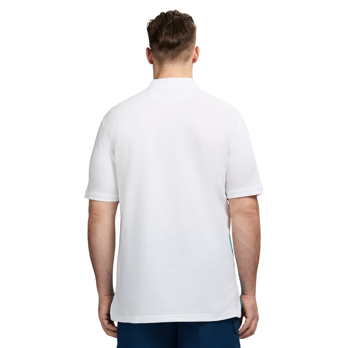 Izod BIG & TALL ADVANTAGE PERFORMANCE SHORT SLEEVE STRIPE POLO - BRIGHT WHITE
