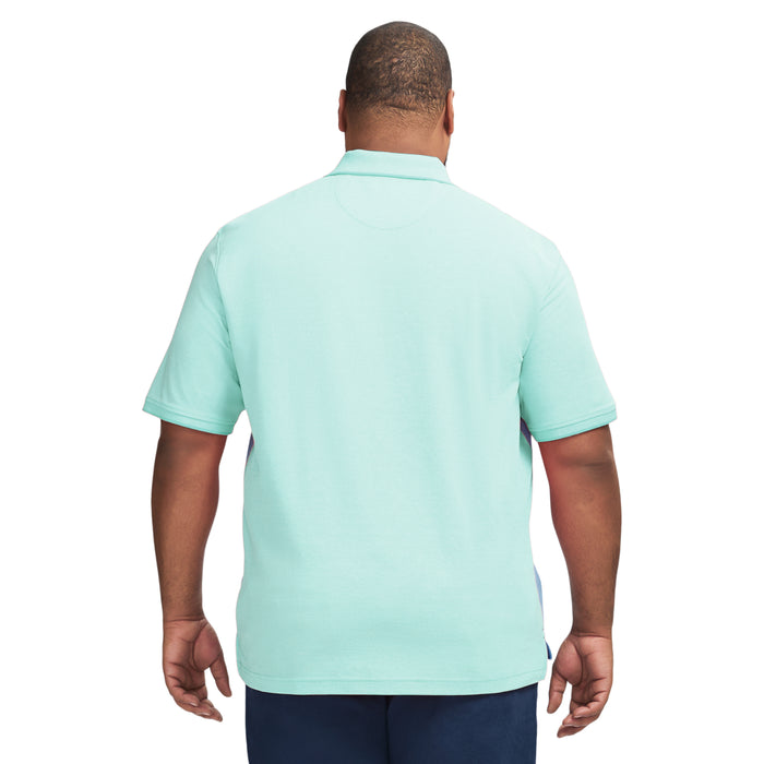 Izod BIG & TALL ADVANTAGE PERFORMANCE SHORT SLEEVE STRIPE POLO - BERYL GREEN