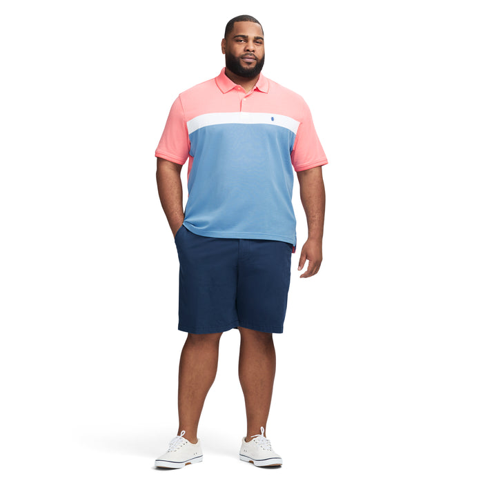 Izod BIG & TALL ADVANTAGE PERFORMANCE SHORT SLEEVE STRIPE POLO - DUBARRY