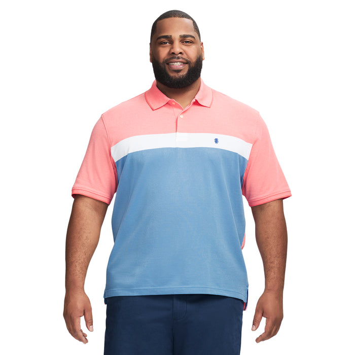 izod BIG & TALL ADVANTAGE PERFORMANCE SHORT SLEEVE STRIPE POLO - DUBARRY