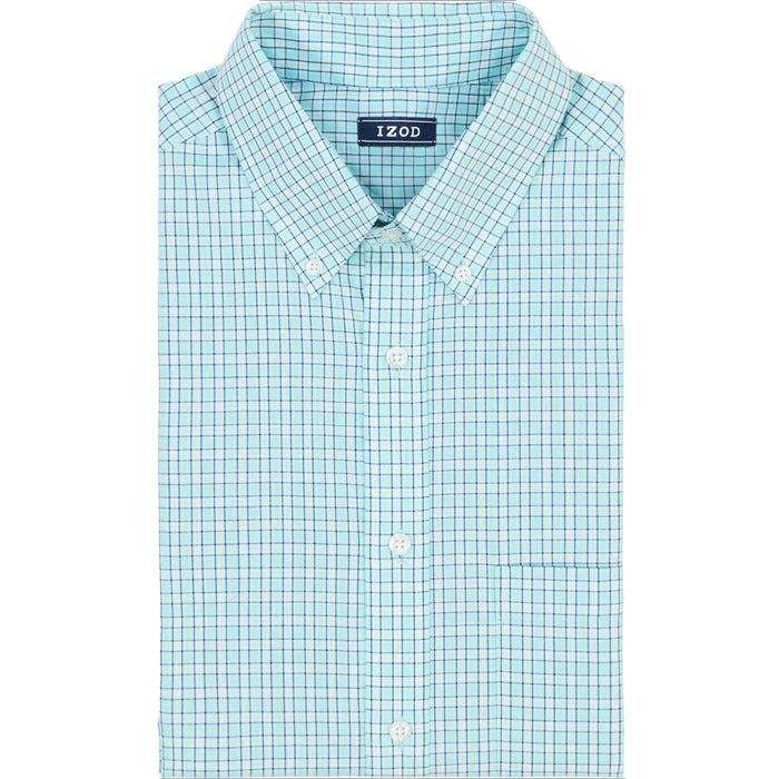 Izod BIG & TALL ALL-OVER STRETCH BUTTON DOWN DRESS SHIRT - LIMPET SHELL