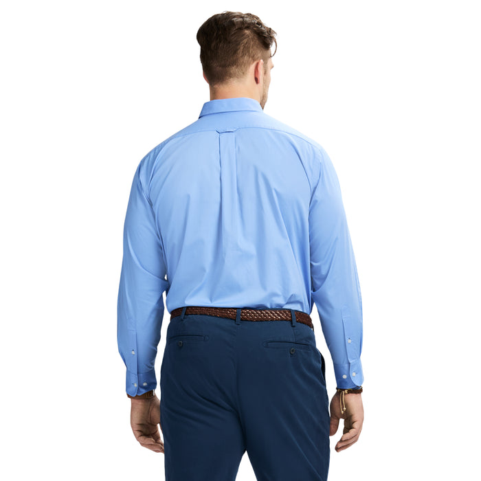 Izod BIG & TALL ALL-OVER STRETCH BUTTON DOWN DRESS SHIRT - CORNFLOWER BLUE