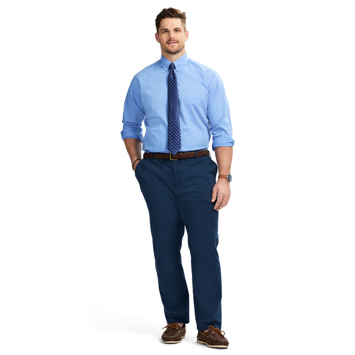 Izod BIG & TALL ALL-OVER STRETCH BUTTON DOWN DRESS SHIRT - CORNFLOWER BLUE