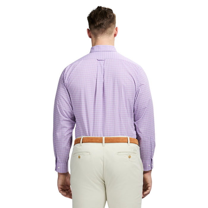 Izod BIG & TALL ALL-OVER STRETCH BUTTON DOWN DRESS SHIRT - SHEER LILAC