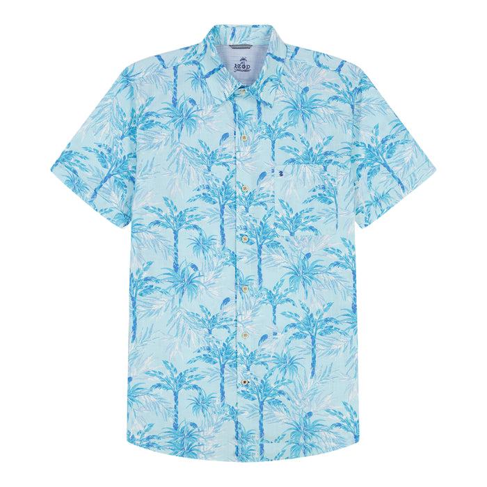Izod BIG & TALL DOCKSIDE SHORT SLEEVE CHAMBRAY PRINTED SHIRT - ATOMIZER
