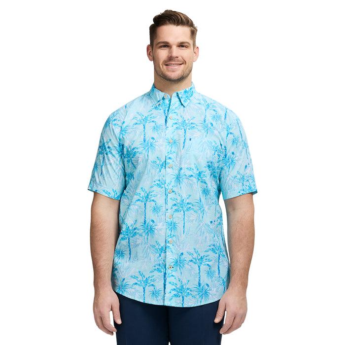 izod BIG & TALL DOCKSIDE SHORT SLEEVE CHAMBRAY PRINTED SHIRT - ATOMIZER