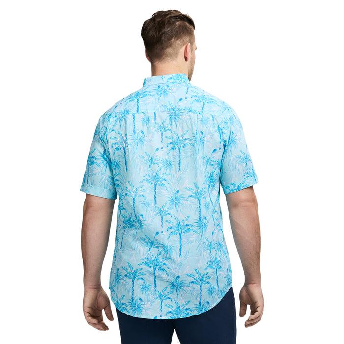 Izod BIG & TALL DOCKSIDE SHORT SLEEVE CHAMBRAY PRINTED SHIRT - ATOMIZER
