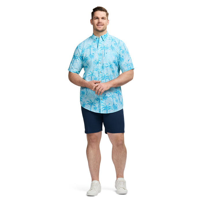 Izod BIG & TALL DOCKSIDE SHORT SLEEVE CHAMBRAY PRINTED SHIRT - ATOMIZER