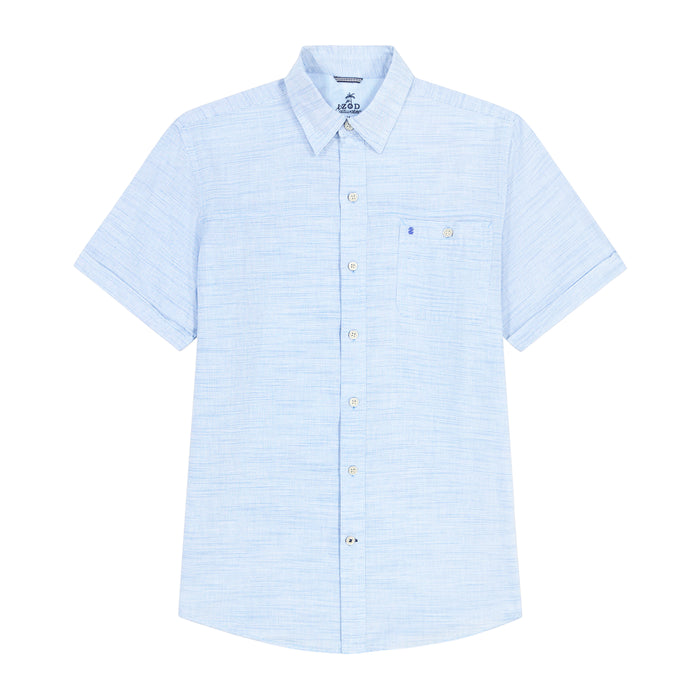 Izod BIG & TALL DOCKSIDE SHORT SLEEVE CHAMBRAY SHIRT - BLUE REVIVAL