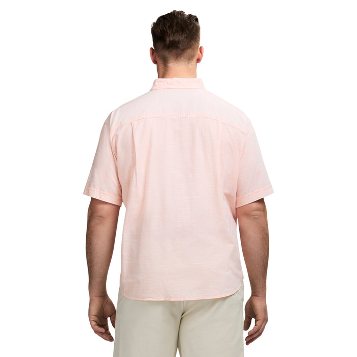 Izod BIG & TALL DOCKSIDE SHORT SLEEVE CHAMBRAY SHIRT - CANTALOUPE