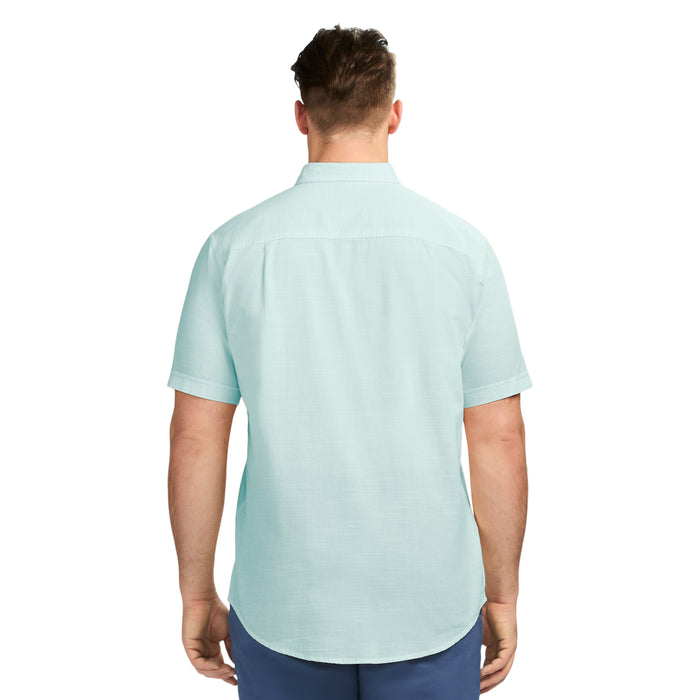 Izod BIG & TALL DOCKSIDE SHORT SLEEVE CHAMBRAY SHIRT - WASABI