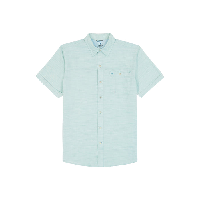 Izod BIG & TALL DOCKSIDE SHORT SLEEVE CHAMBRAY SHIRT - WASABI