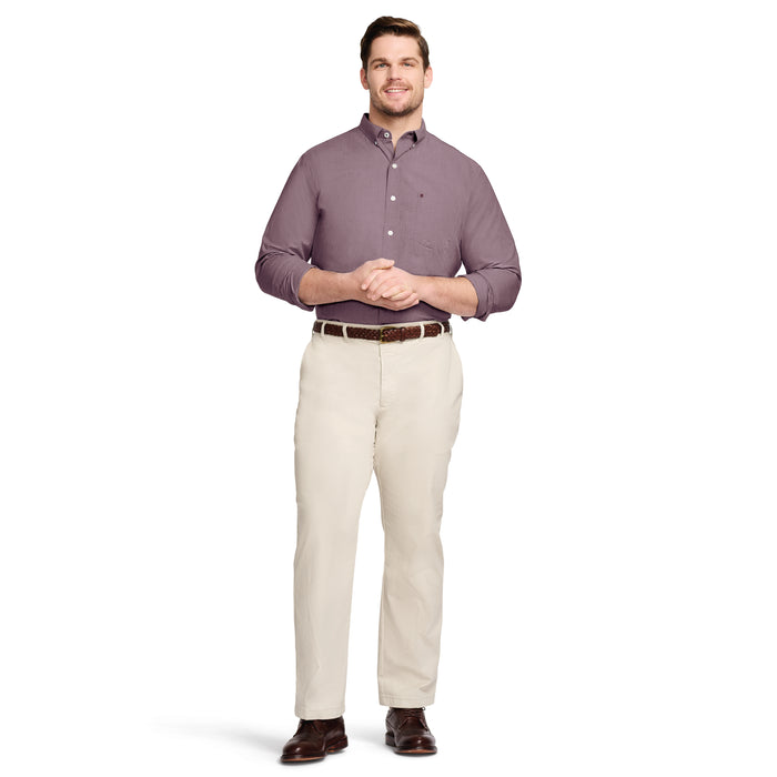 Izod BIG & TALL PERFORMANCE COMFORT LONG SLEEVE BUTTON DOWN SHIRT- ROYALE