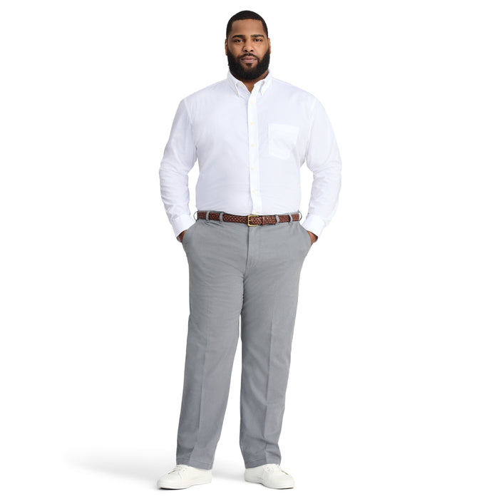 Izod BIG & TALL PERFORMANCE COMFORT LONG SLEEVE BUTTON DOWN SHIRT - BRIGHT WHITE