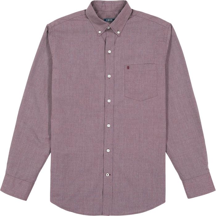 Izod BIG & TALL PERFORMANCE COMFORT LONG SLEEVE BUTTON DOWN SHIRT- ROYALE