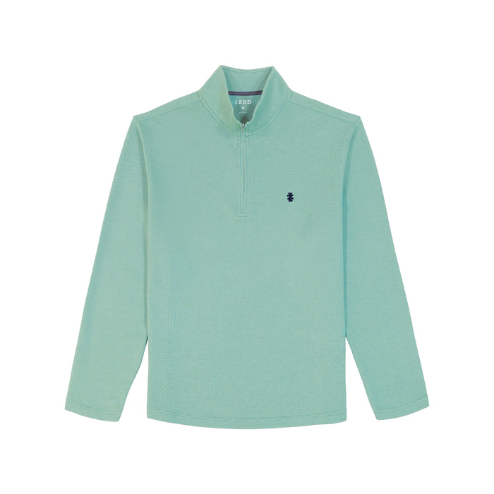 Izod BIG & TALL PERFORMANCE COMFORT QUARTER ZIP - BERYL GREEN