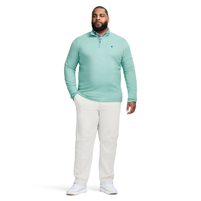 Izod BIG & TALL PERFORMANCE COMFORT QUARTER ZIP - BERYL GREEN
