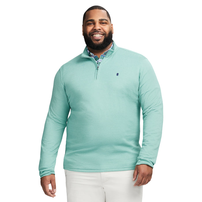 izod BIG & TALL PERFORMANCE COMFORT QUARTER ZIP - BERYL GREEN