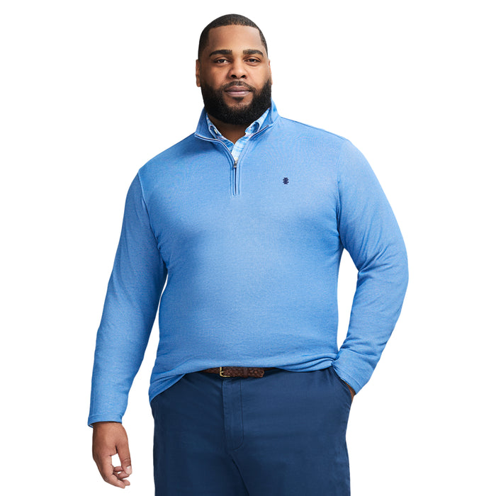 izod BIG & TALL PERFORMANCE COMFORT QUARTER ZIP - BRIGHT COBALT