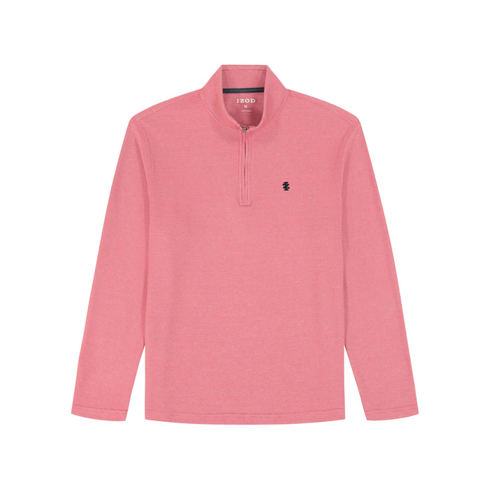 Izod BIG & TALL PERFORMANCE COMFORT QUARTER ZIP - HOLLY BERRY