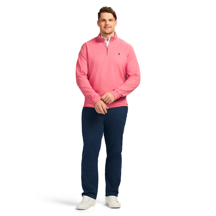 Izod BIG & TALL PERFORMANCE COMFORT QUARTER ZIP - HOLLY BERRY
