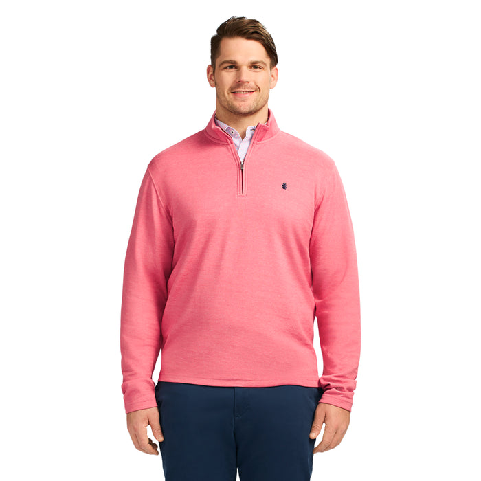 izod BIG & TALL PERFORMANCE COMFORT QUARTER ZIP - HOLLY BERRY