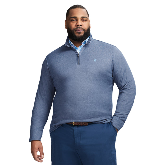 izod BIG & TALL PERFORMANCE COMFORT QUARTER ZIP - MEDIEVAL BLUE