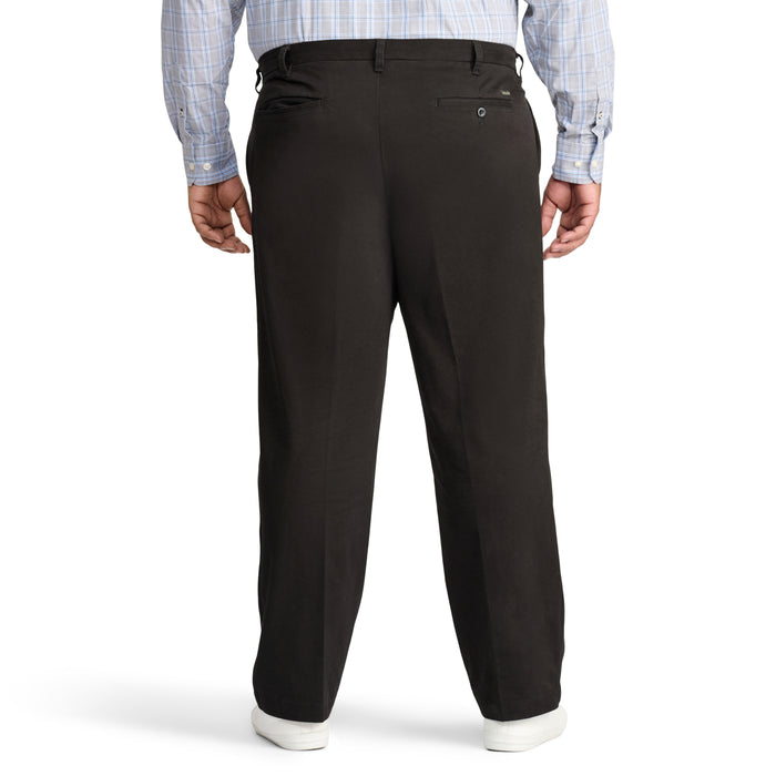 Izod BIG & TALL PERFORMANCE FLAT FRONT CHINO PANTS - BLACK