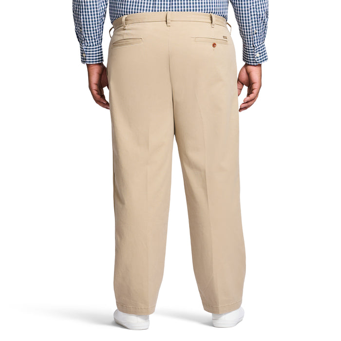 Izod BIG & TALL PERFORMANCE FLAT FRONT CHINO PANTS - CEDARWOOD KHAKI