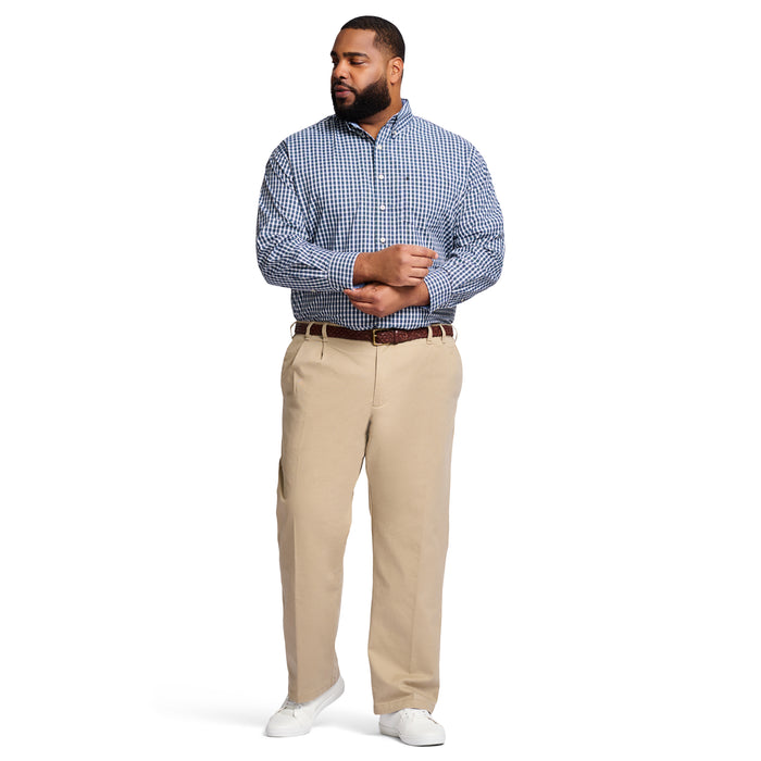 Izod BIG & TALL PERFORMANCE FLAT FRONT CHINO PANTS - CEDARWOOD KHAKI