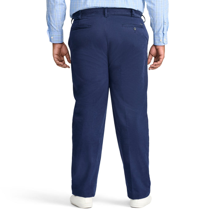 Izod BIG & TALL PERFORMANCE FLAT FRONT CHINO PANTS - NAVY