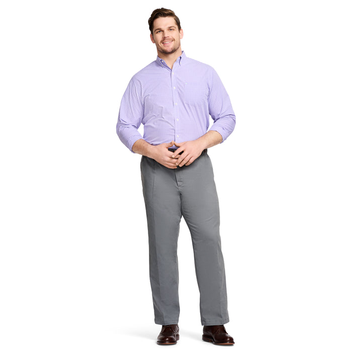 Izod BIG & TALL PERFORMANCE FLAT FRONT CHINO PANTS - SMOKED PEARL