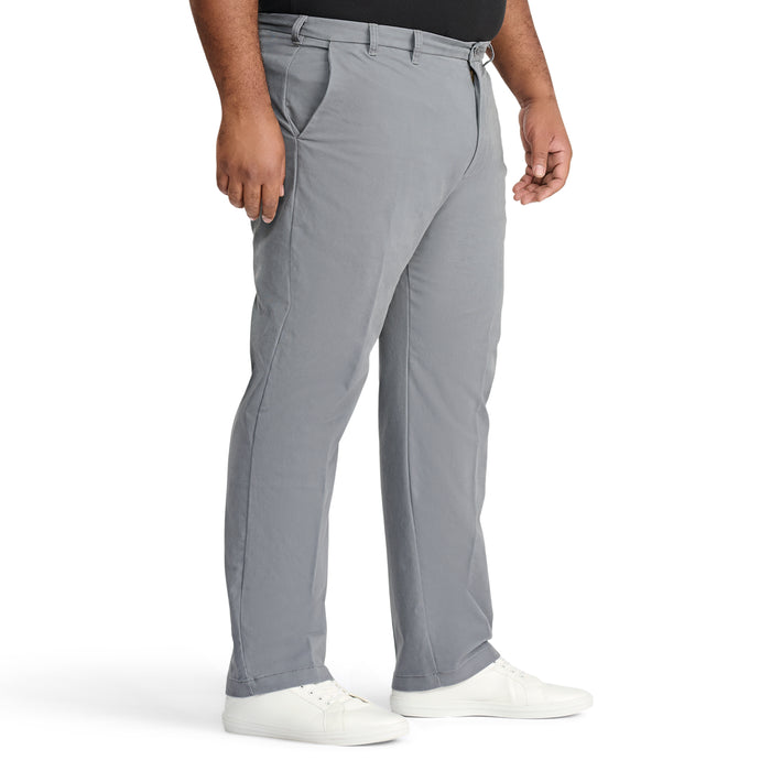 Izod BIG & TALL PERFORMANCE FLAT FRONT CHINO PANTS - SMOKED PEARL