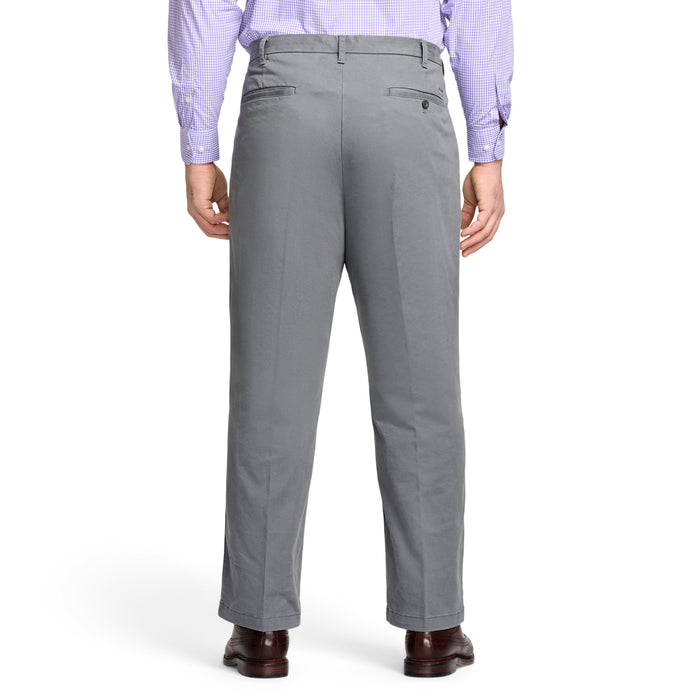 Izod BIG & TALL PERFORMANCE FLAT FRONT CHINO PANTS - SMOKED PEARL