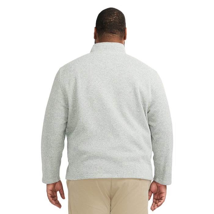 Izod BIG & TALL QUARTER ZIP SWEATER FLEECE - LT GREY HTHR