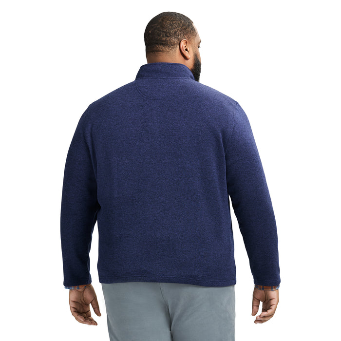 Izod BIG & TALL QUARTER ZIP SWEATER FLEECE - NAVY BLAZER