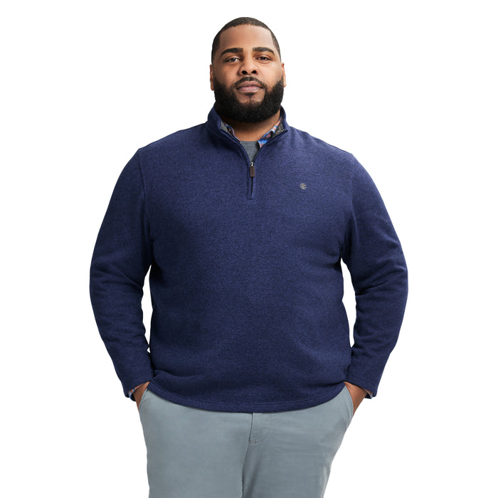 izod BIG & TALL QUARTER ZIP SWEATER FLEECE - NAVY BLAZER